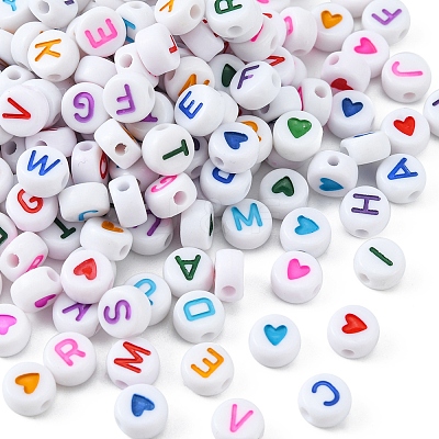 200Pcs 2 Style Opaque Acrylic Beads SACR-YW0001-47-1