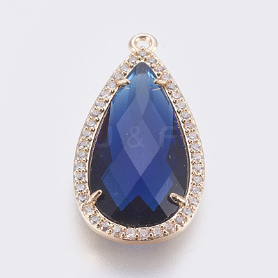 Brass Glass Pendants X-KK-O105-01KCG-G-1