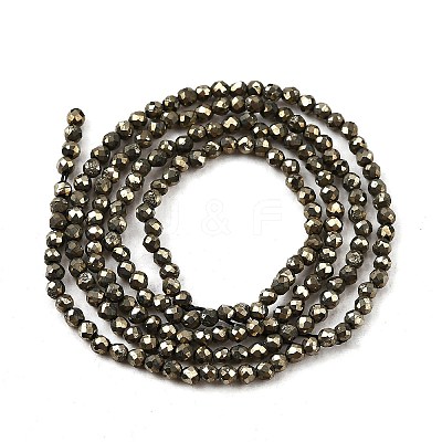 Natural Pyrite Beads Strands G-J002-19-1
