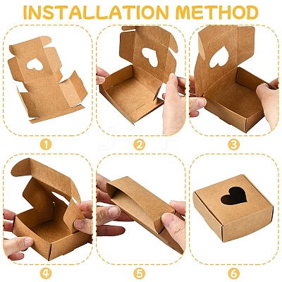 10Pcs Kraft Paper Packaging Boxes CON-YW0001-75-1