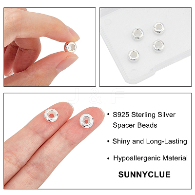 4 Pcs 2 Styles 925 Sterling Silver Spacer Beads STER-SC0001-01S-1