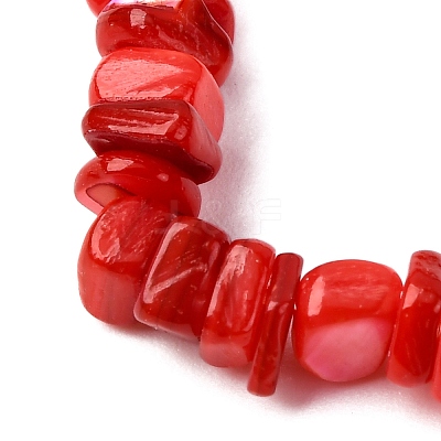 10Pcs 10 Colors Dyed Natural Freshwater Shell Beaded Stretch Bracelets for Men Women BJEW-JB12478-1
