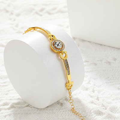 Flat Round Zinc Alloy with Crystal Rhinestone Bangles for Women FS-WG299D2-03-1