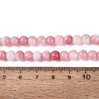 Ombre Effect Opaque Crackle Glass Beads Strands GLAA-Q106-01A-A13-1