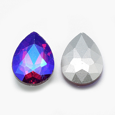 Pointed Back Glass Rhinestone Cabochons RGLA-T017-18x25mm-03-1