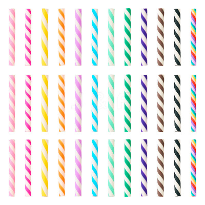 120Pcs 12 Colors Two Tone Handmade Polymer Clay Simulation Chocolate Stick CLAY-TA0001-43-1