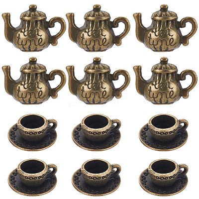 40Pcs 2 Styles Tibetan Style Alloy Pendants TIBE-SC0001-90-1