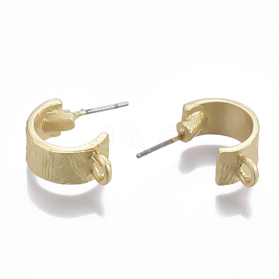 Smooth Surface Alloy Stud Earring Findings PALLOY-T064-19MG-1
