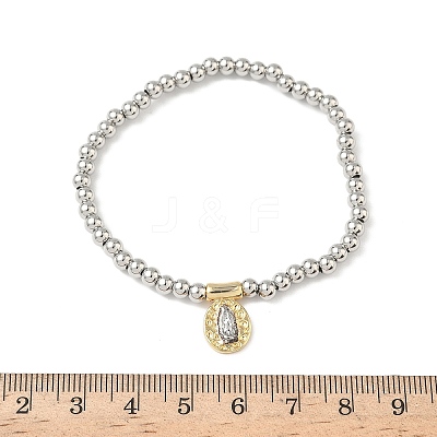Brass Oval Charms Bracelets BJEW-B148-03A-01-1