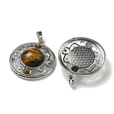Natural Tiger Eye Pendants G-Q158-03I-1