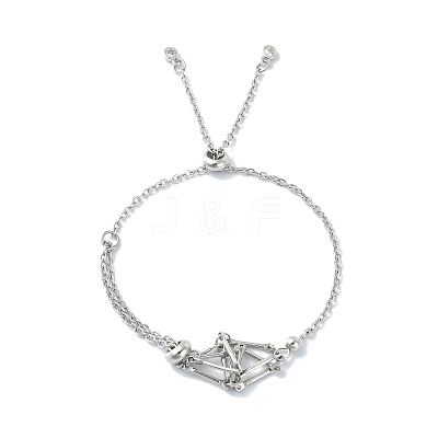 Adjustable Brass Macrame Pouch Bracelet Making for Stone Holder AJEW-JB01192-02-1