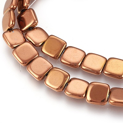 Electroplated Non-magnetic Synthetic Hematite Beads Strands G-P392-A07-1