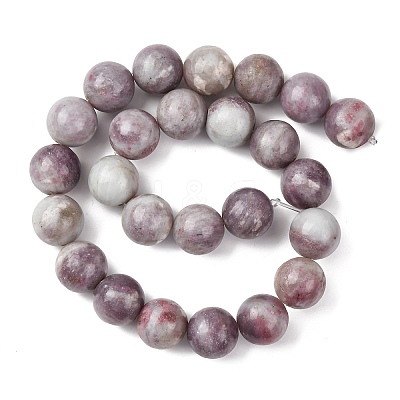 Natural Lepidolite/Purple Mica Stone Beads Strands G-A310-A01-16mm-1