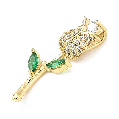 Brass Micro Pave Cubic Zirconia Pendants KK-D357-38G-02-1