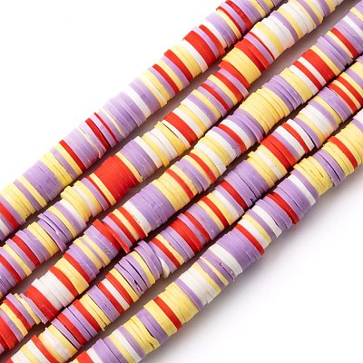 Handmade Polymer Clay Beads Strands CLAY-R089-8mm-T022-1