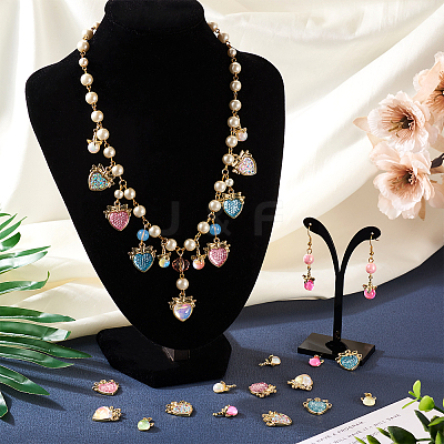 16Pcs 8 Styles Resin Pendants RESI-TA0002-14-1