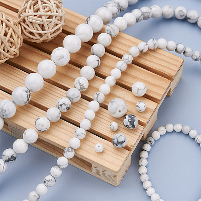 4 Strands 4 Style Natural Howlite Beads Strands G-TA0001-34-1