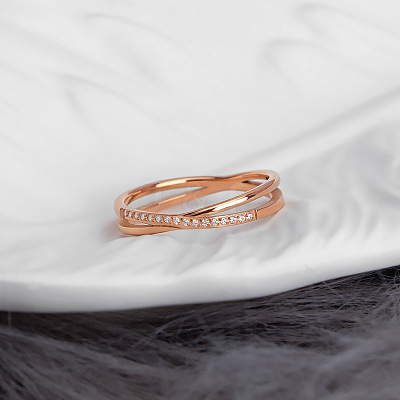 304 Stainless Steel Micro Pave Clear Cubic Zirconia Finger Rings for Women FS-WG1B662-03-1