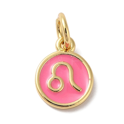 Real 18K Gold Plated Brass Enamel Charms KK-L216-001G-H-1