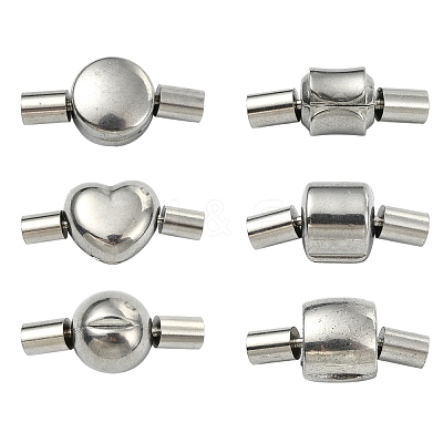 6Pcs 6 Styles 304 Stainless Steel Box Clasps STAS-CJ0002-72-1