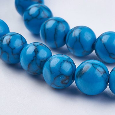 Imitation Synthetic Turquoise Bead Strands G-F434-8mm-02-1