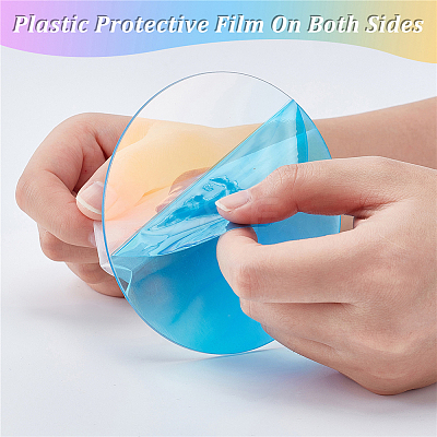 Iridescent Acrylic Plates DIY-CP0008-22-1