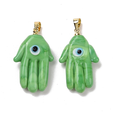 Handmade Lampwork Pendants LAMP-P057-02G-04-1