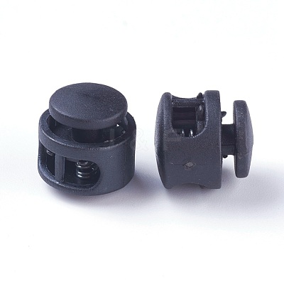 Plastic Spring Cord Locks X-FIND-WH0039-01I-1