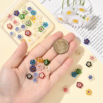 45Pcs 4 Styles Handmade Millefiori Glass Beads LAMP-YW0001-65-1
