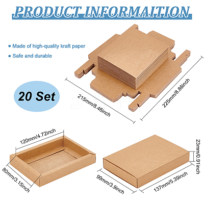 Kraft Paper Storage Gift Drawer Boxes CON-WH0095-56B-1