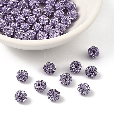 Polymer Clay Rhinestone Beads RB-H284-6MM-Half-371-1
