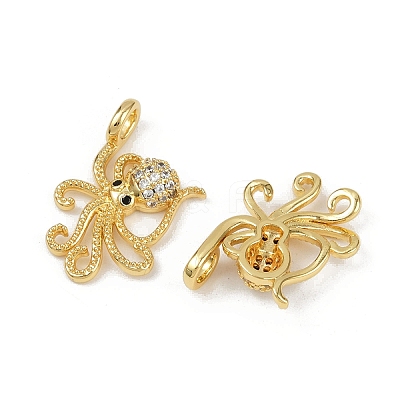 Brass Micro Pave Cubic Zirconia Pendants KK-C093-12G-1