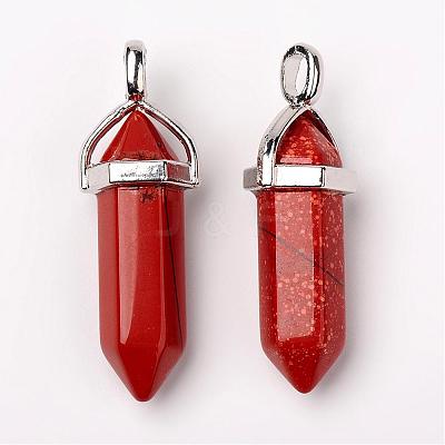 Natural Red Jasper Double Terminated Pointed Pendants G-F295-04D-1