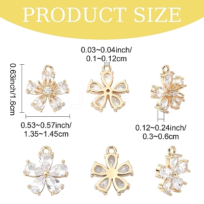 6Pcs 2 Styles Transparent Glass Pendants GLAA-YW0005-29-1