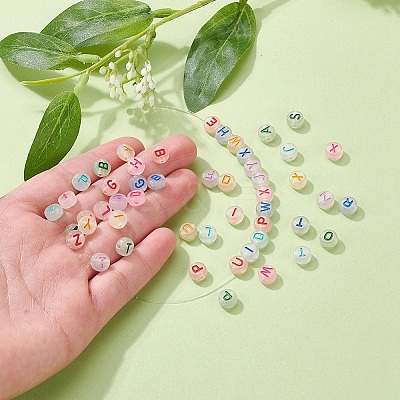 300Pcs Luminous Acrylic Beads MACR-YW0001-40-1