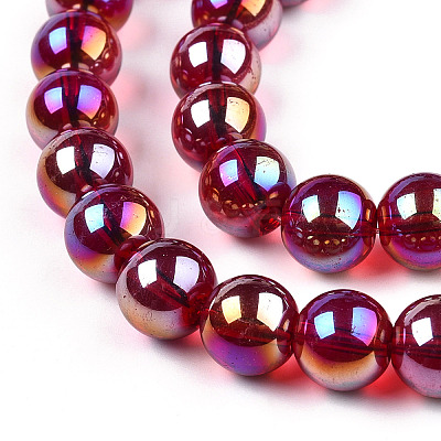 Electroplate Transparent Glass Beads Strands GLAA-T032-T4mm-AB20-1