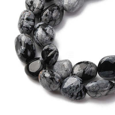 Natural Snowflake Obsidian Beads Strands G-K395-A04-02-1