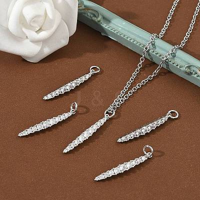 SHEGRACE Brass Micro Pave Cubic Zirconia Pendants XGRQ3D297-502P-1