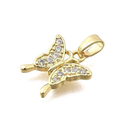 Brass Micro Pave Cubic Zirconia Charms KK-P336-16A-G-1