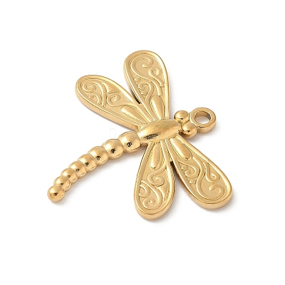 304 Stainless Steel Dragonfly Pendants STAS-S186-08C-G-1