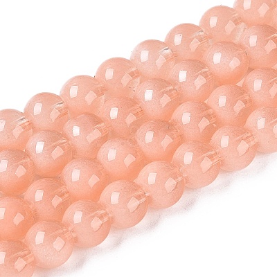 Transparent Glass Imitation Cat Eye Beads Strands GLAA-Q110-01B-15-1