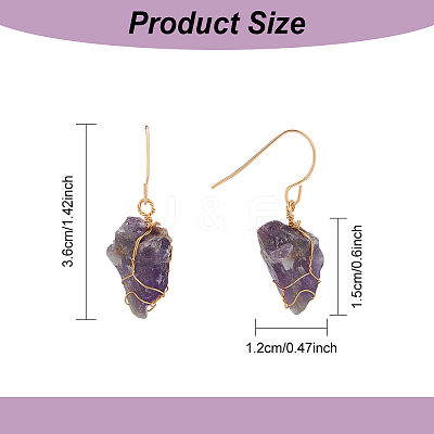 9 Style 9 Style Natural Gemstone Nugget Dangle Earrings G-AN0001-01-1