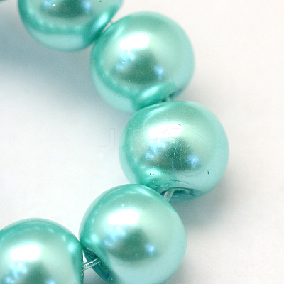 Baking Paint Pearlized Glass Pearl Round Bead Strands X-HY-Q003-4mm-65-1