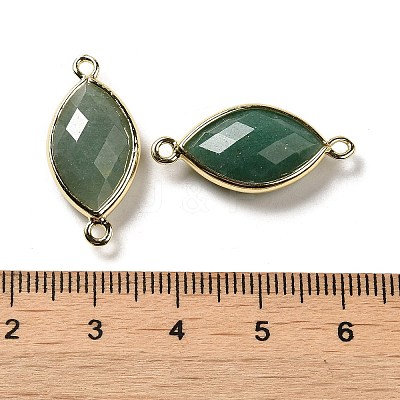 Natural Green Aventurine Faceted Connector Charms G-K347-03G-17-1