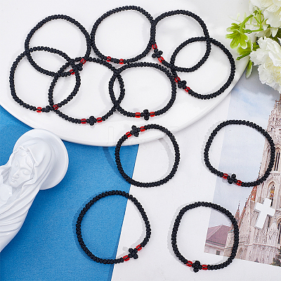12Pcs Adjustable Polyester Braided Bead Bracelets for Men Women BJEW-HY0002-70A-1