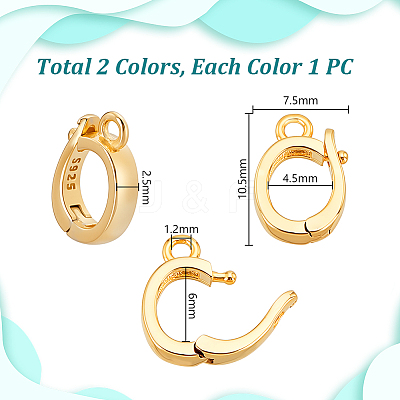 2Pcs 2 Colors 925 Sterling Silver Pendant Bails STER-GA0001-15-1