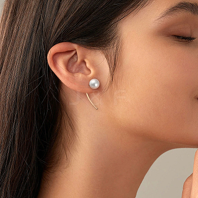4 Pairs 2 Colors Iron Round Stud Earrings EJEW-HY0001-57-1