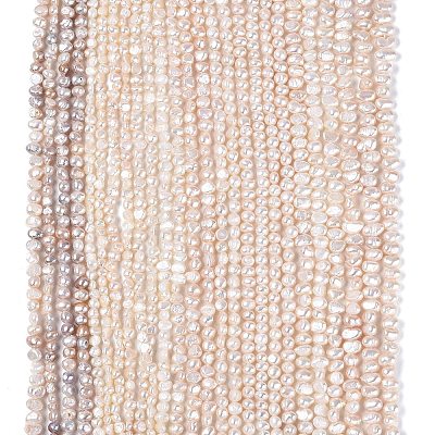 Natural Cultured Freshwater Pearl Beads Strands PEAR-N014-04L-1