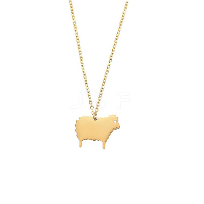 Cute Cartoon Animal 304 Stainless Steel Pendant Necklaces QV5065-6-1