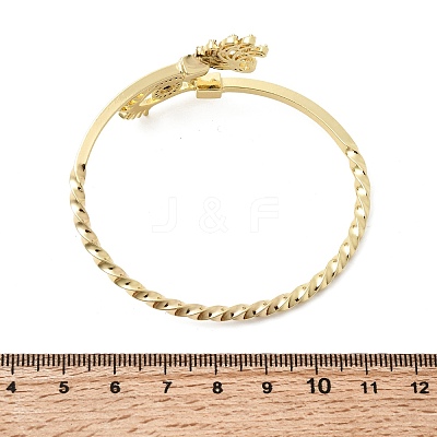 Eye Theme Brass Micro Pave Cubic Zirconia Cuff Bangles for Women BJEW-F526-01A-G-1